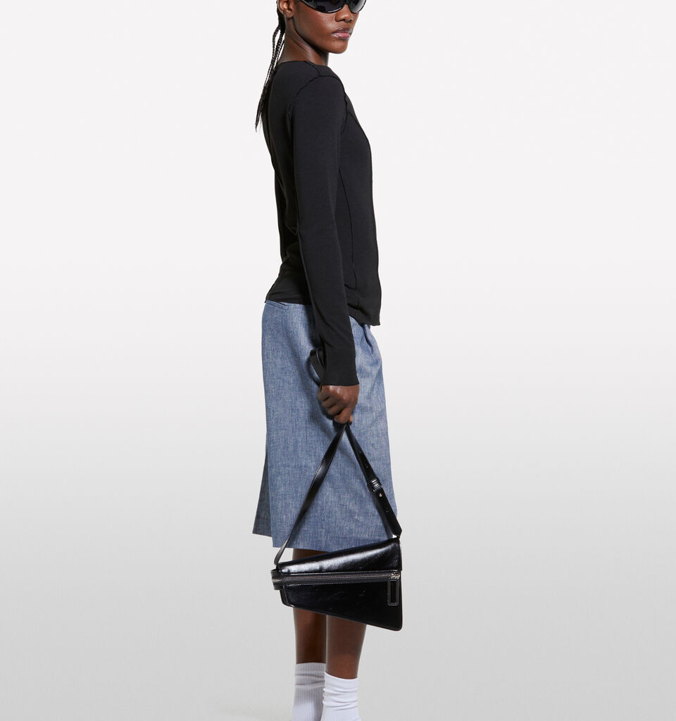 Black t-shirt with seams - women's long sleeve t-shirts - Black | Sisley image number 2